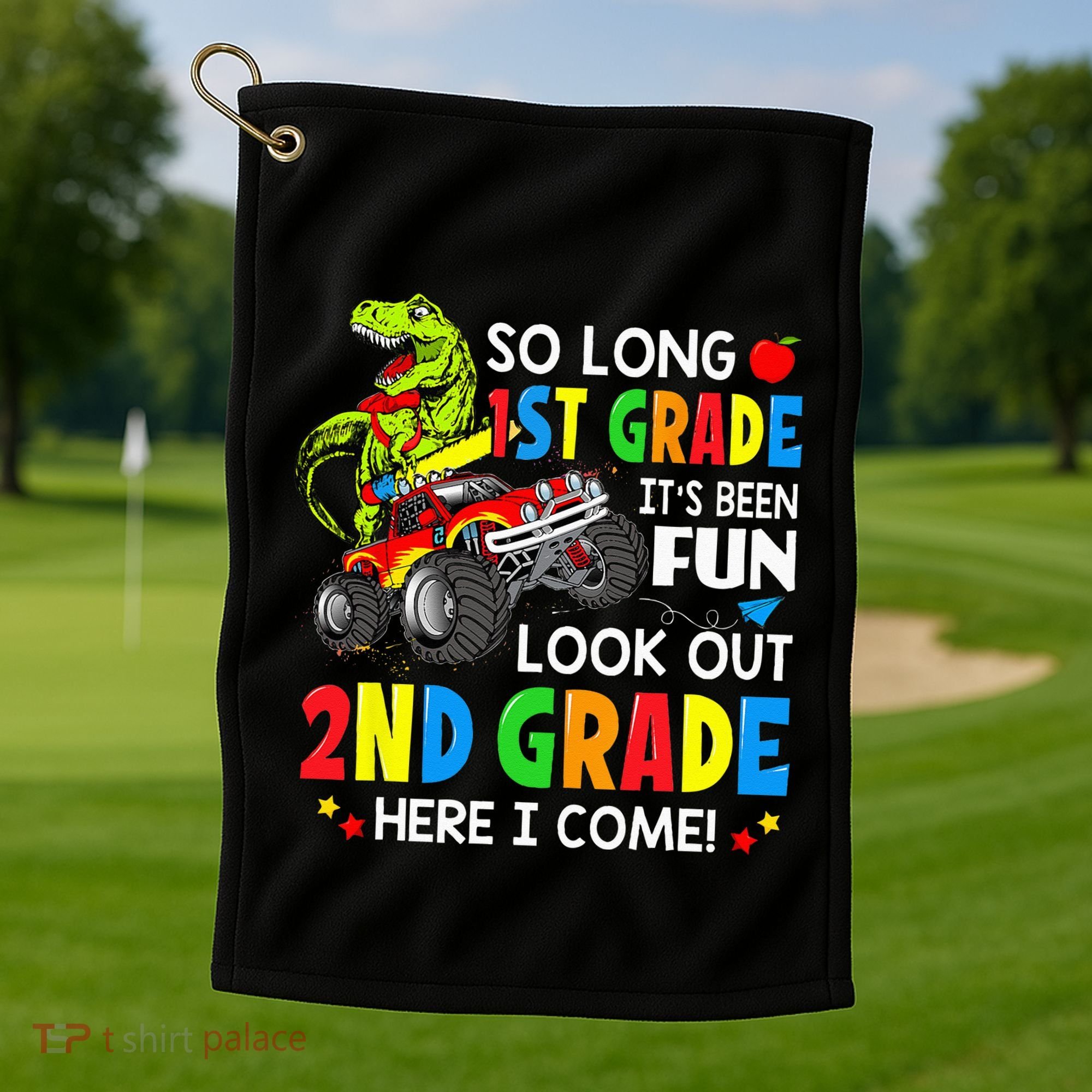 I'm Ready To Crush 2nd Grade T Rex Dinosaur Back To School Golf Towel