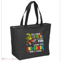 I'm Ready To Crush 2nd Grade T Rex Dinosaur Back To School Tote Bag thumb 2