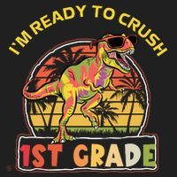 Im Ready To Crush 1st grade Dinosaur T Rex Back To School Gift Golf Towel thumb 3