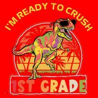 Im Ready To Crush 1st grade Dinosaur T Rex Back To School Gift Santa Hat thumb 1