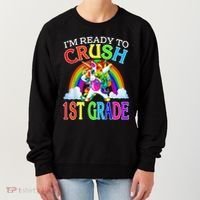 Im Ready To Crush 1st Grade Dabbing Unicorn Back To School Women's Sweatshirt thumb 0