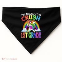 Im Ready To Crush 1st Grade Dabbing Unicorn Back To School USA-Made Doggie Bandana thumb 0