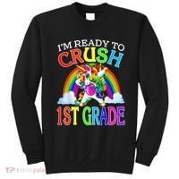 Im Ready To Crush 1st Grade Dabbing Unicorn Back To School Sweatshirt thumb 0