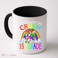 Im Ready To Crush 1st Grade Dabbing Unicorn Back To School Coffee Mug thumb 0