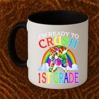 Im Ready To Crush 1st Grade Dabbing Unicorn Back To School Coffee Mug thumb 2