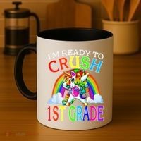 Im Ready To Crush 1st Grade Dabbing Unicorn Back To School Coffee Mug thumb 4