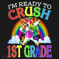 Im Ready To Crush 1st Grade Dabbing Unicorn Back To School Women's Hoodie thumb 2