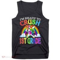 Im Ready To Crush 1st Grade Dabbing Unicorn Back To School Tank Top thumb 0