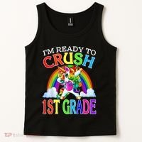 Im Ready To Crush 1st Grade Dabbing Unicorn Back To School Tank Top thumb 2