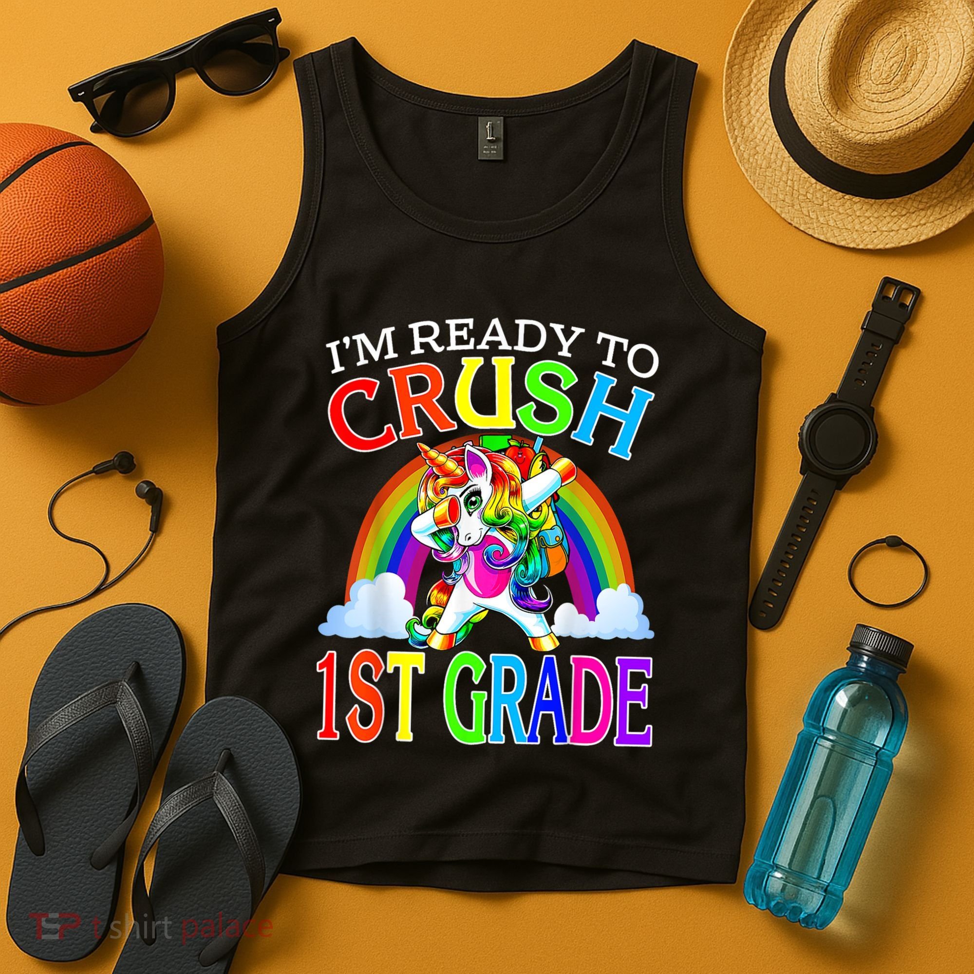 Im Ready To Crush 1st Grade Dabbing Unicorn Back To School Tank Top