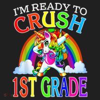 Im Ready To Crush 1st Grade Dabbing Unicorn Back To School Golf Towel thumb 3