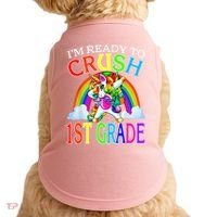 Im Ready To Crush 1st Grade Dabbing Unicorn Back To School Doggie Tank thumb 0
