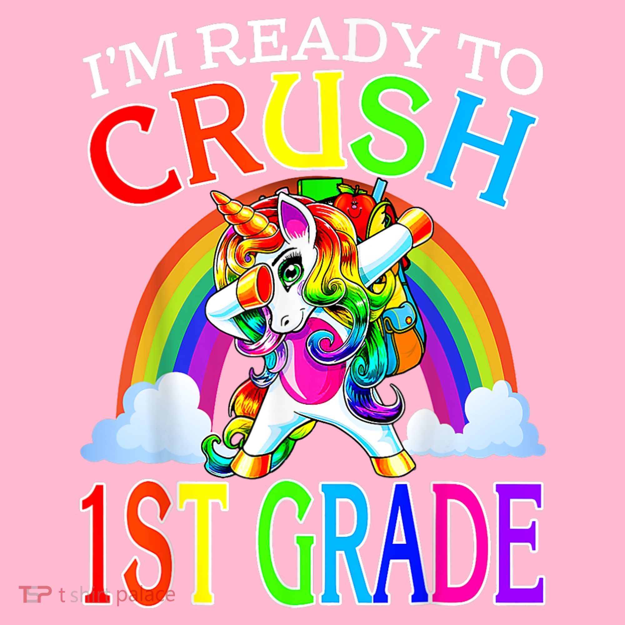 Im Ready To Crush 1st Grade Dabbing Unicorn Back To School Hoodie