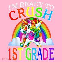 Im Ready To Crush 1st Grade Dabbing Unicorn Back To School Long Sleeve Shirt thumb 2