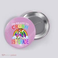 Im Ready To Crush 1st Grade Dabbing Unicorn Back To School Button thumb 0