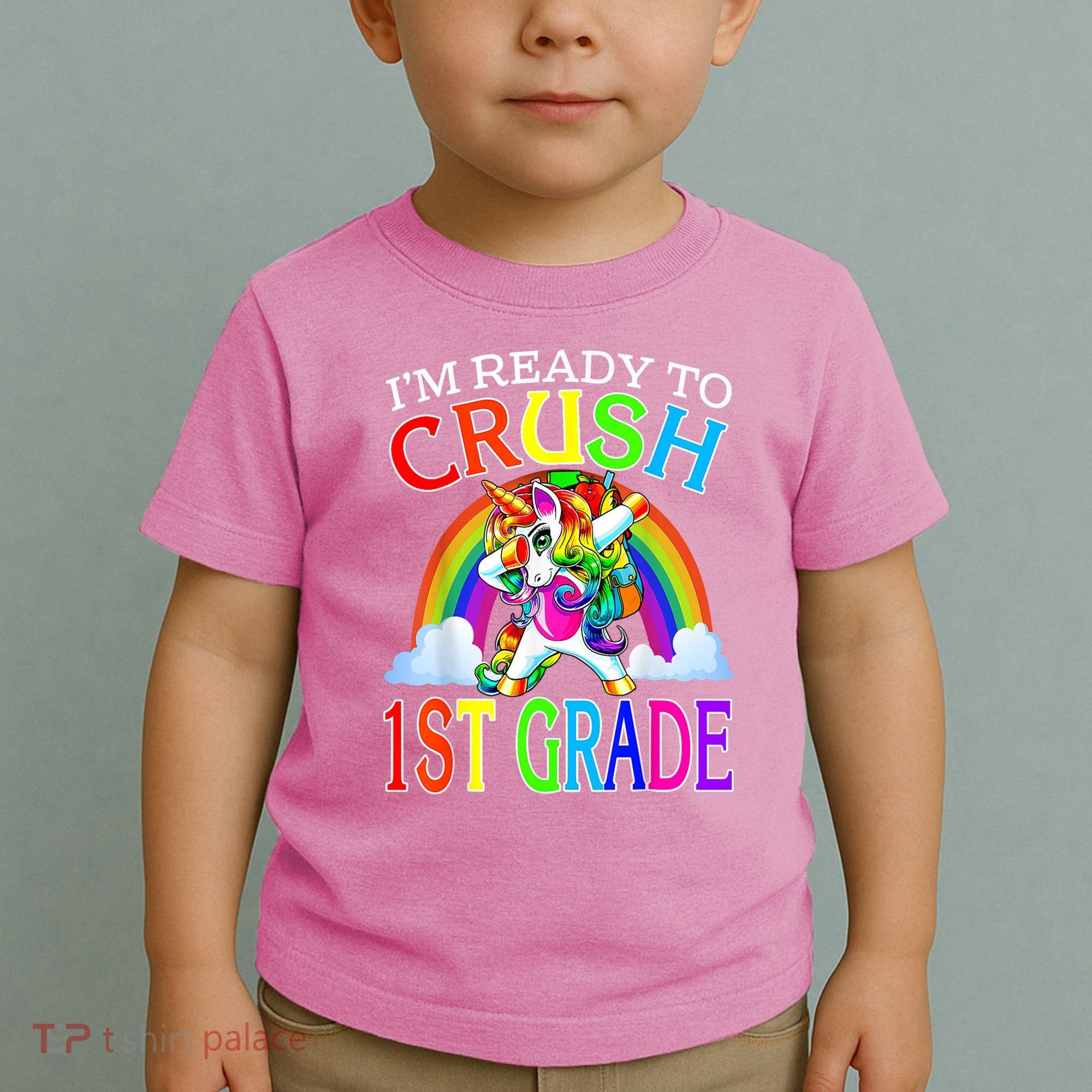 Im Ready To Crush 1st Grade Dabbing Unicorn Back To School Toddler T-Shirt