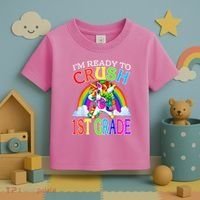 Im Ready To Crush 1st Grade Dabbing Unicorn Back To School Toddler T-Shirt thumb 3
