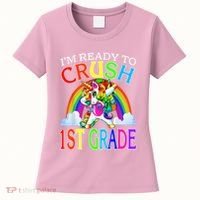 Im Ready To Crush 1st Grade Dabbing Unicorn Back To School Women's T-Shirt thumb 0