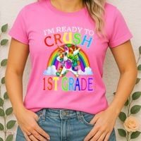 Im Ready To Crush 1st Grade Dabbing Unicorn Back To School Women's T-Shirt thumb 2