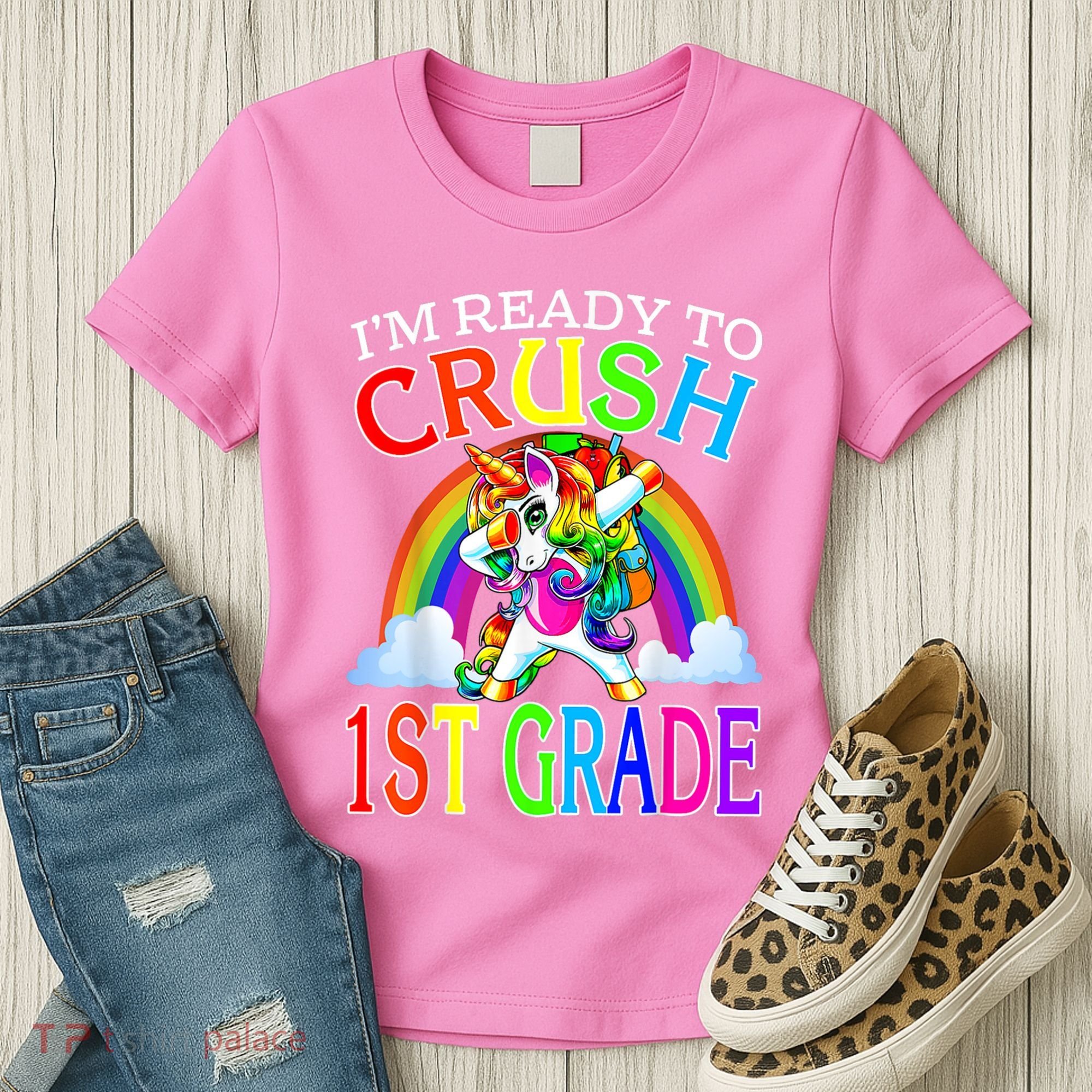 Im Ready To Crush 1st Grade Dabbing Unicorn Back To School Women's T-Shirt