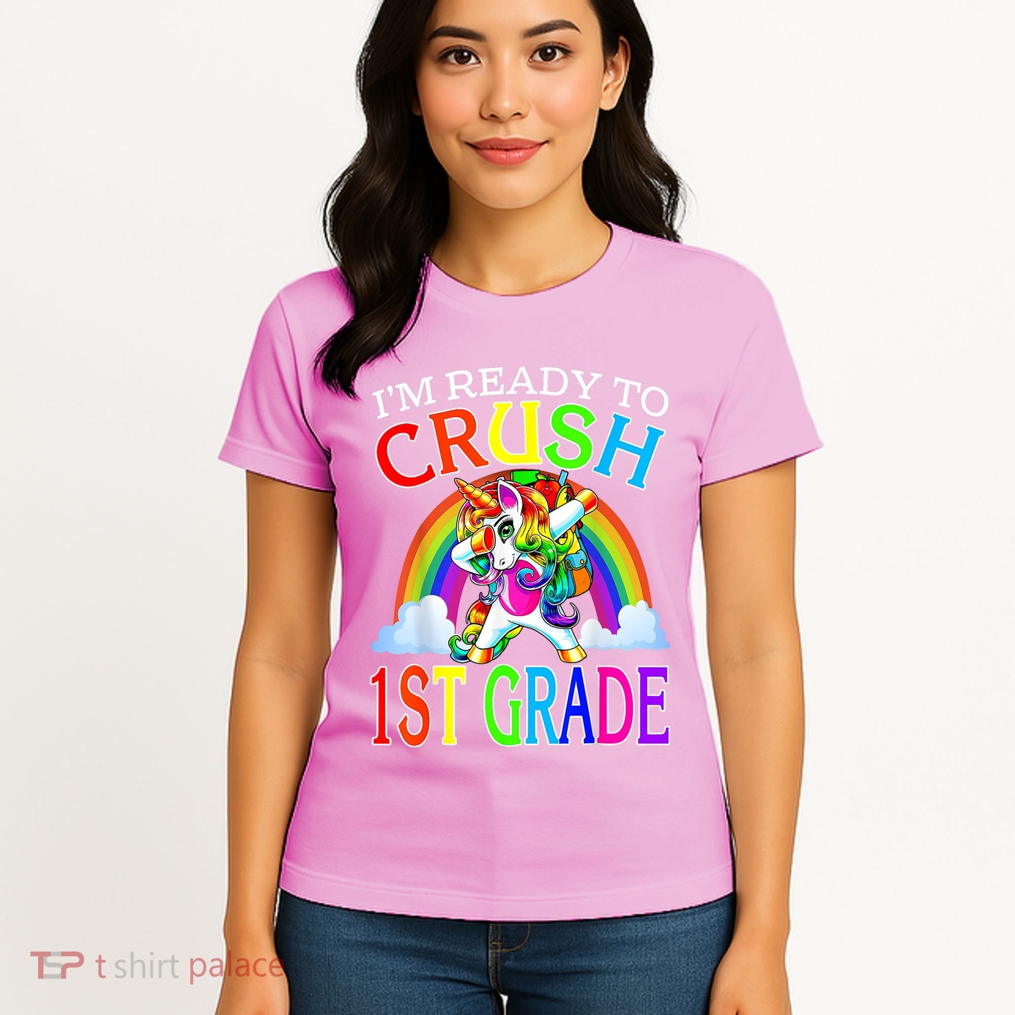 Im Ready To Crush 1st Grade Dabbing Unicorn Back To School Women's T-Shirt