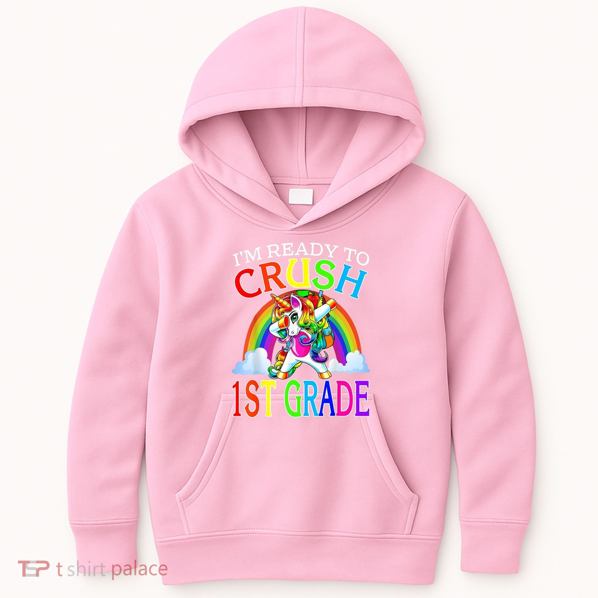 Im Ready To Crush 1st Grade Dabbing Unicorn Back To School Kids Hoodie