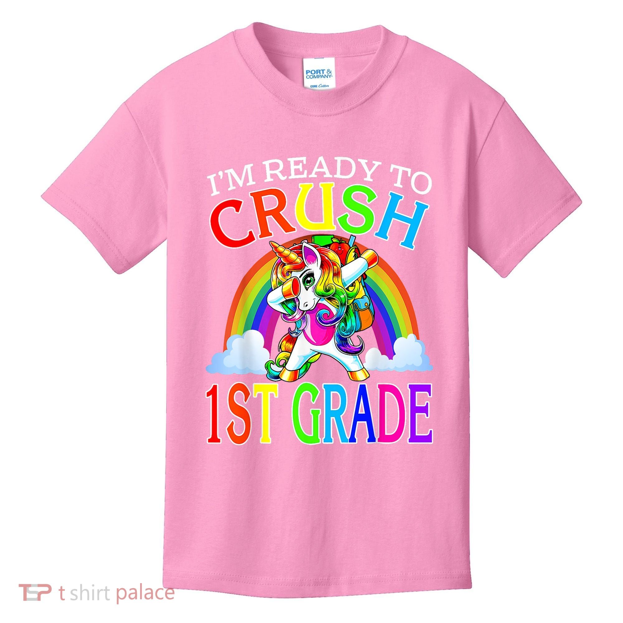 Im Ready To Crush 1st Grade Dabbing Unicorn Back To School Kids T-Shirt