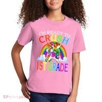 Im Ready To Crush 1st Grade Dabbing Unicorn Back To School Kids T-Shirt thumb 2