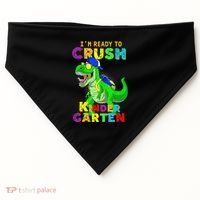 I'm Ready To Crush Kindergarten Back To School Dinosaur Tee USA-Made Doggie Bandana thumb 0