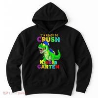 I'm Ready To Crush Kindergarten Back To School Dinosaur Tee Hoodie thumb 0