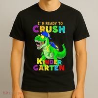 I'm Ready To Crush Kindergarten Back To School Dinosaur Tee T-Shirt thumb 3