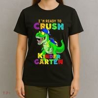 I'm Ready To Crush Kindergarten Back To School Dinosaur Tee T-Shirt thumb 4