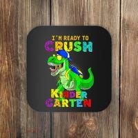 I'm Ready To Crush Kindergarten Back To School Dinosaur Tee Coaster thumb 0