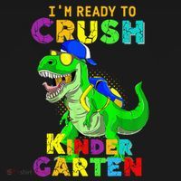 I'm Ready To Crush Kindergarten Back To School Dinosaur Tee Women's Hoodie thumb 2