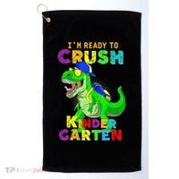 I'm Ready To Crush Kindergarten Back To School Dinosaur Tee Golf Towel thumb 0