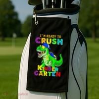 I'm Ready To Crush Kindergarten Back To School Dinosaur Tee Golf Towel thumb 2