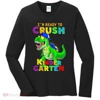 I'm Ready To Crush Kindergarten Back To School Dinosaur Tee Women's Long Sleeve Shirt thumb 0