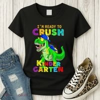 I'm Ready To Crush Kindergarten Back To School Dinosaur Tee Women's T-Shirt thumb 3