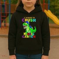 I'm Ready To Crush Kindergarten Back To School Dinosaur Tee Kids Hoodie thumb 3