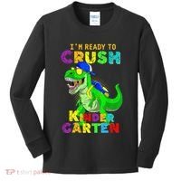 I'm Ready To Crush Kindergarten Back To School Dinosaur Tee Kids Long Sleeve Shirt thumb 0