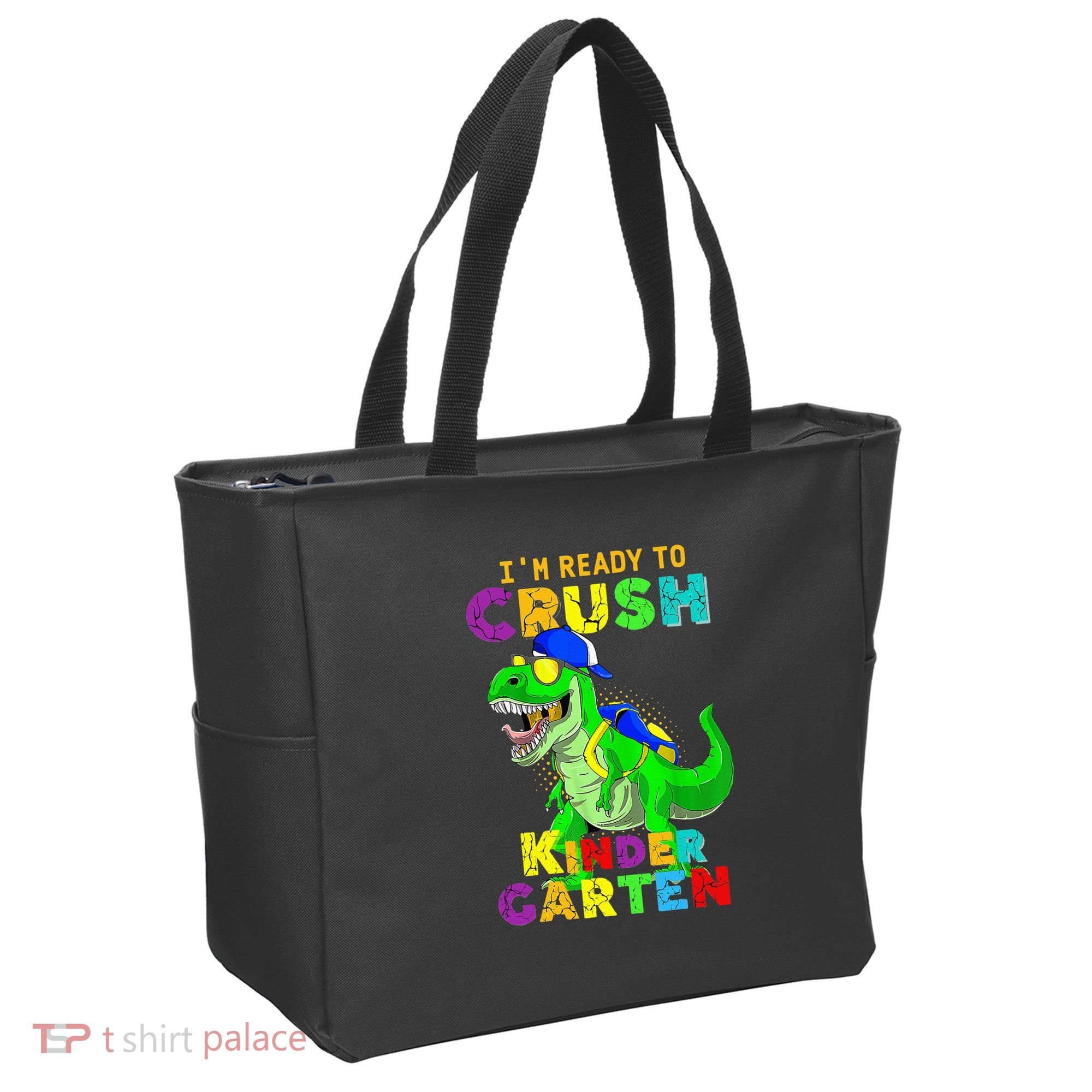I'm Ready To Crush Kindergarten Back To School Dinosaur Tee Tote Bag
