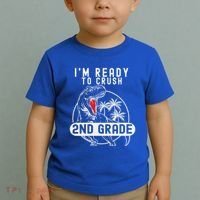 Im Ready To Crush 2nd Grade Dinosaur T Rex Back To School Toddler T-Shirt thumb 2