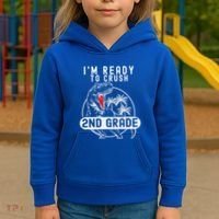 Im Ready To Crush 2nd Grade Dinosaur T Rex Back To School Kids Hoodie thumb 3
