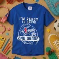 Im Ready To Crush 2nd Grade Dinosaur T Rex Back To School Kids T-Shirt thumb 3