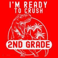 Im Ready To Crush 2nd Grade Dinosaur T Rex Back To School Santa Hat thumb 1