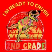 Im Ready To Crush 2nd Grade Dinosaur T Rex Back To School Gift Santa Hat thumb 1