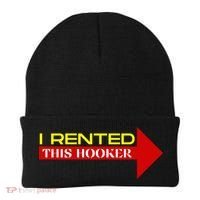 I Rented This Hooker Funny Offensive Saying Beanie thumb 0