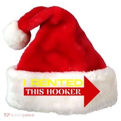 I Rented This Hooker Funny Offensive Saying Santa Hat