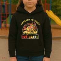 Im Ready To Crush 3rd Grade Dinosaur T Rex Back To School Gift Kids Hoodie thumb 3