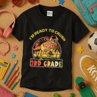 Im Ready To Crush 3rd Grade Dinosaur T Rex Back To School Gift Kids T-Shirt thumb 3